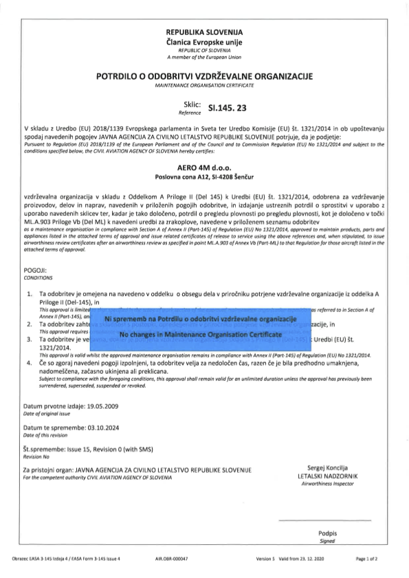 Aero4M & HMC Aviation B1 Rating Borescope Approval (Page 1)