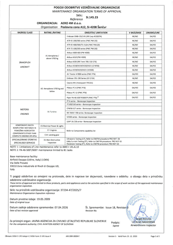 Aero4M & HMC Aviation B1 Rating Borescope Approval (Page 2)
